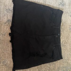 black mini skirt